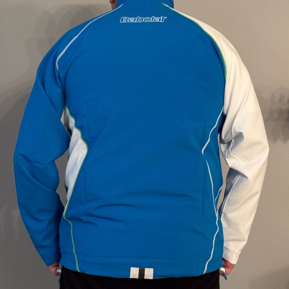 Babolat Men's Blue and White Windbreaker Jacket B43 - Picture 3 of 9